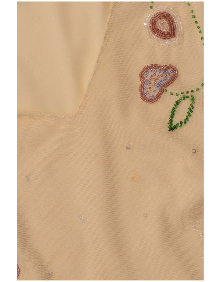 COAST pentru femei Crop See Through Bluze Top UK 16 Poliester galben mare