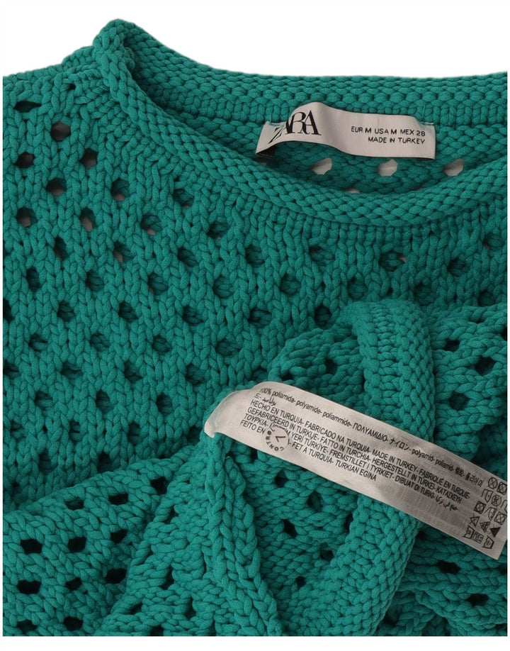Crop Top Crochet pentru Damă Zara, Verde Mediu Poliamidă