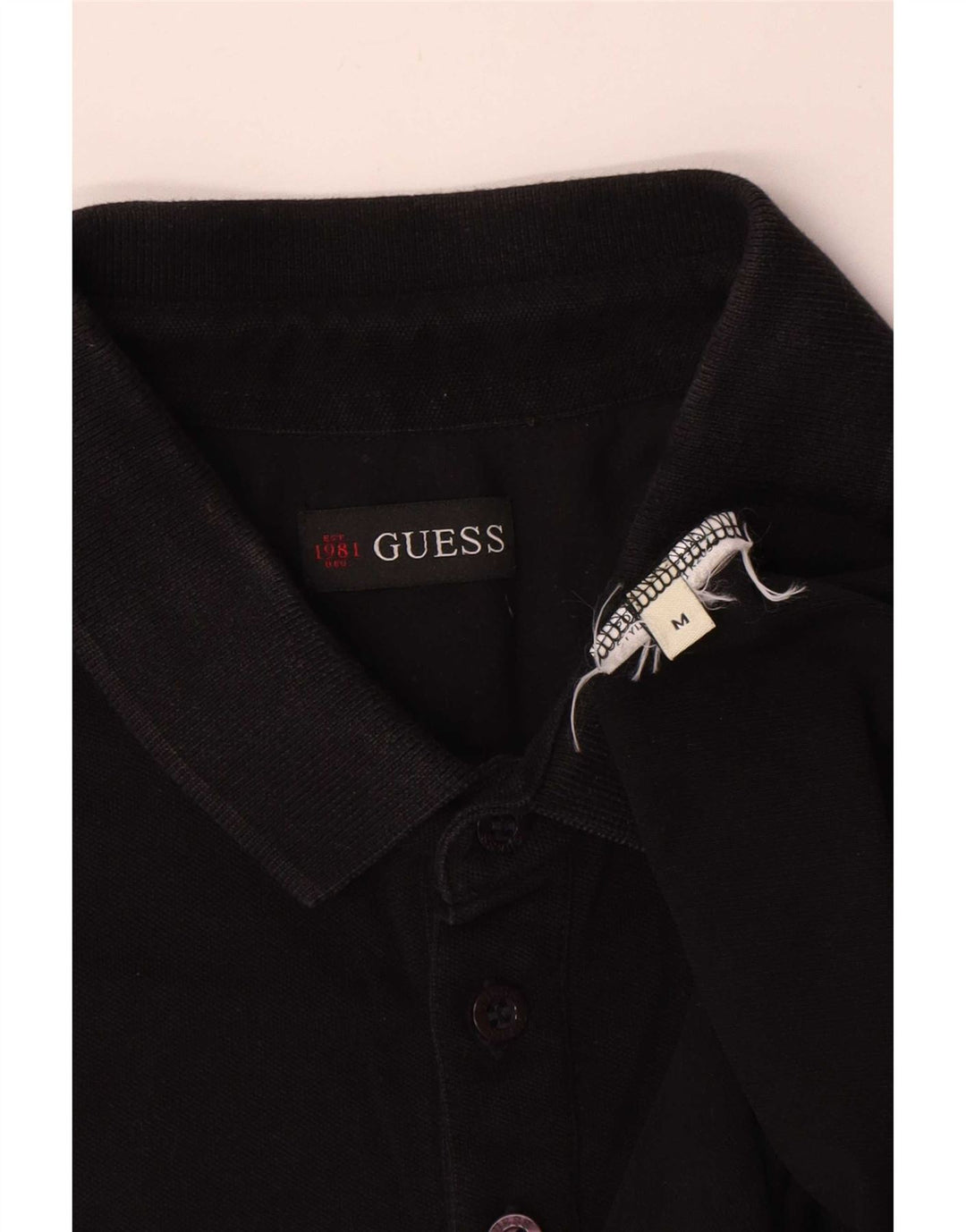 Tricou polo Guess pentru bărbați, bumbac mediu negru