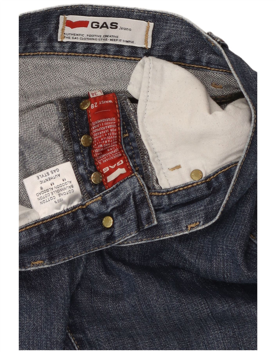 Blugi subțiri pentru femei GAS L28 L34 Bumbac albastru