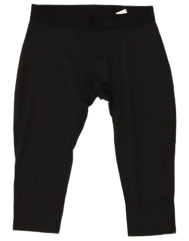 REEBOK Mens Graphic Capri Leggings XL  Black Polyester