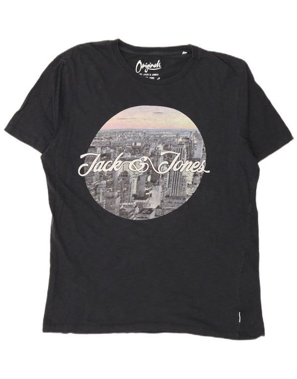 Tricou grafic Jack & Jones pentru bărbați Top XL bumbac negru