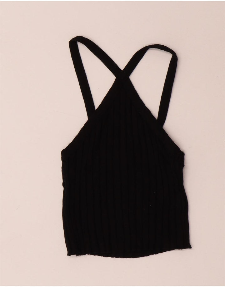 Top Crop pentru Damă Zara UK 8 Mic Negru Bumbac