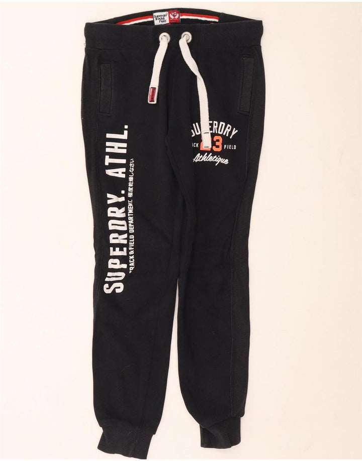 Pantaloni de trening grafic pentru bărbați Superdry Pantaloni de jogging mari Bumbac bleumarin