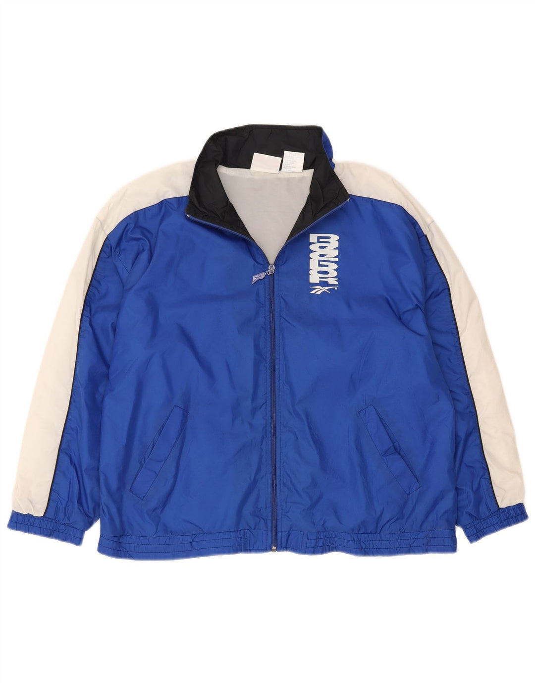 Jachetă de top pentru trening Reebok pentru femei, Marea Britanie 18 XL, nailon bleumarin