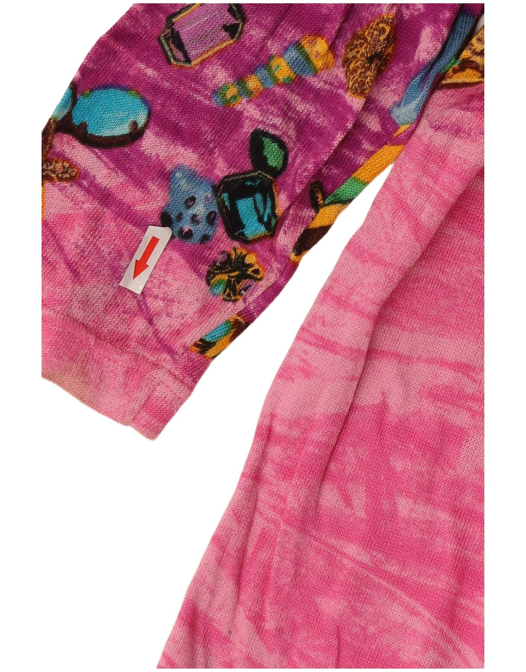 Pulover cardigan cu paragate cu model abstract pentru femei Le Bambole IT 48 XL roz