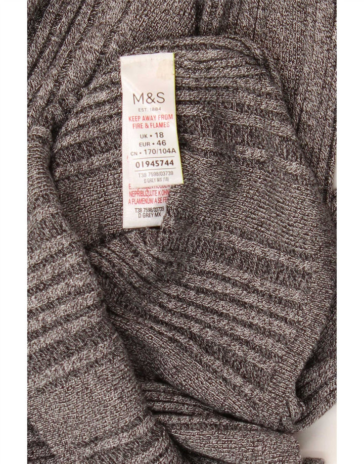Top pentru femei Marks & Spencer cu mânecă lungă UK 18 XL, gri viscoză