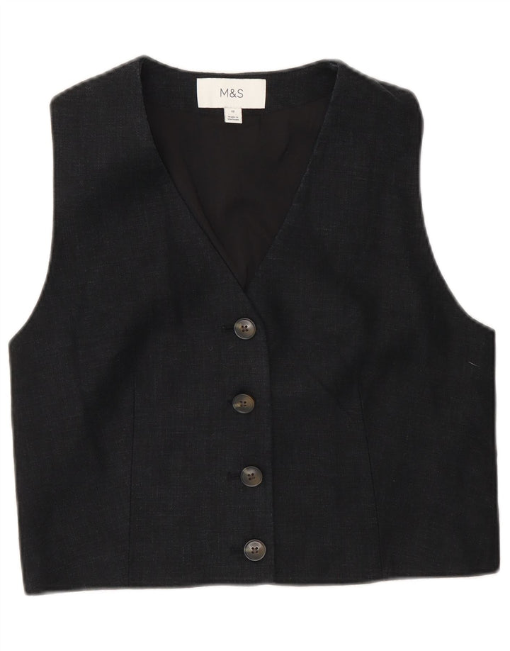 Marks & Spencer vestă crop pentru femei UK 10 mic negru in