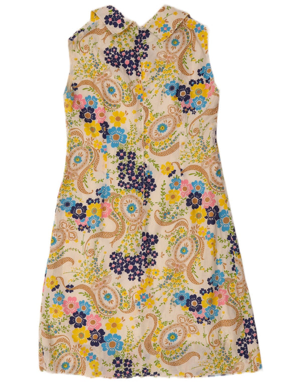 Rochie vintage, fără mâneci, pentru femei, UK 14, medie, multicoloră, florală
