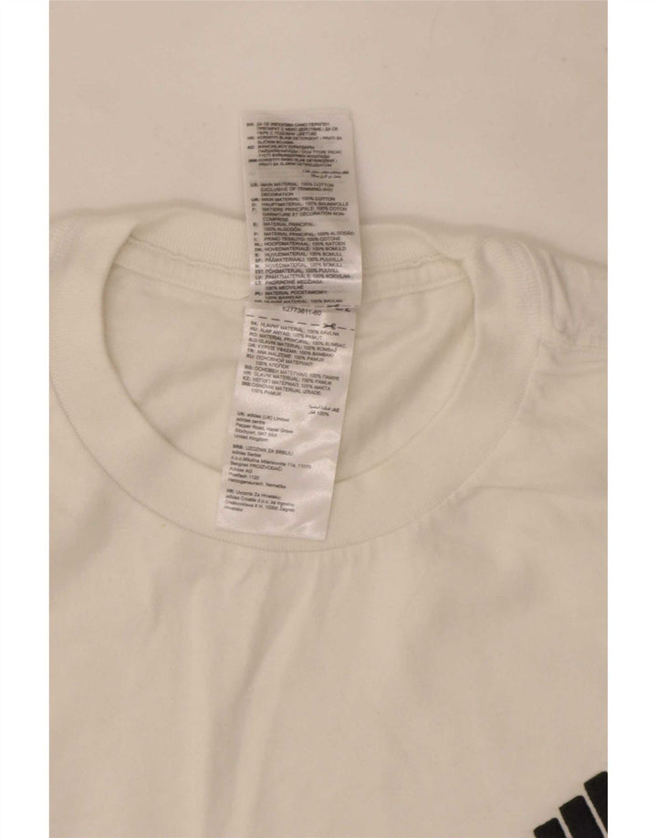 Tricou pentru bărbați Adidas Top Mediu Alb Bumbac