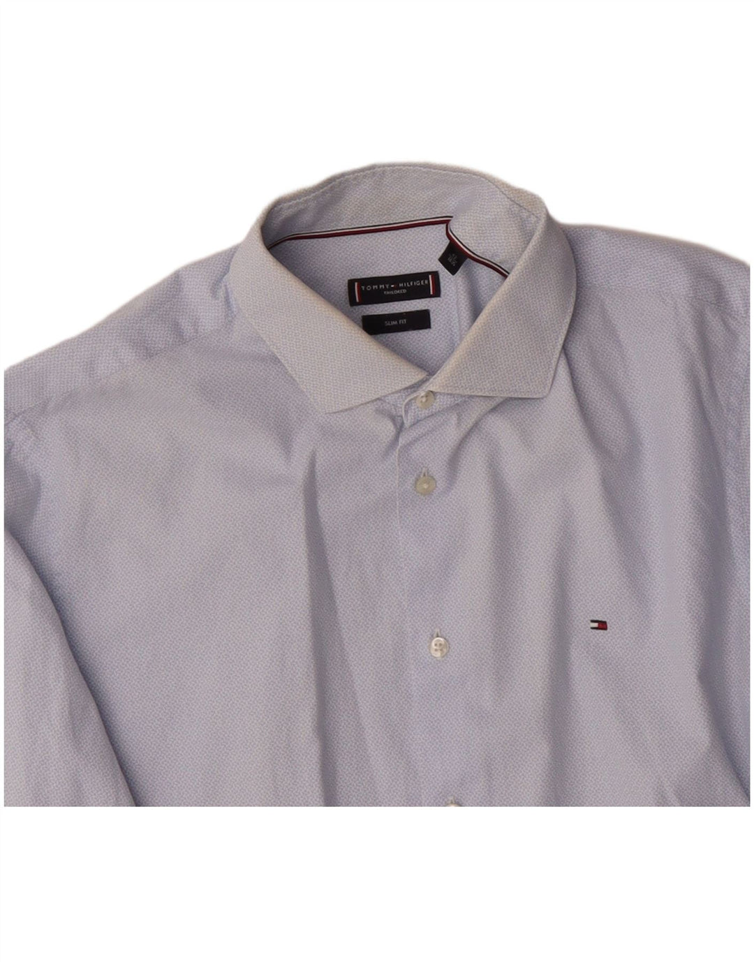 Cămașă pentru bărbați TOMMY HILFIGER Slim Fit Mărimea 16 1/2 42 Mare Albastru Geometric