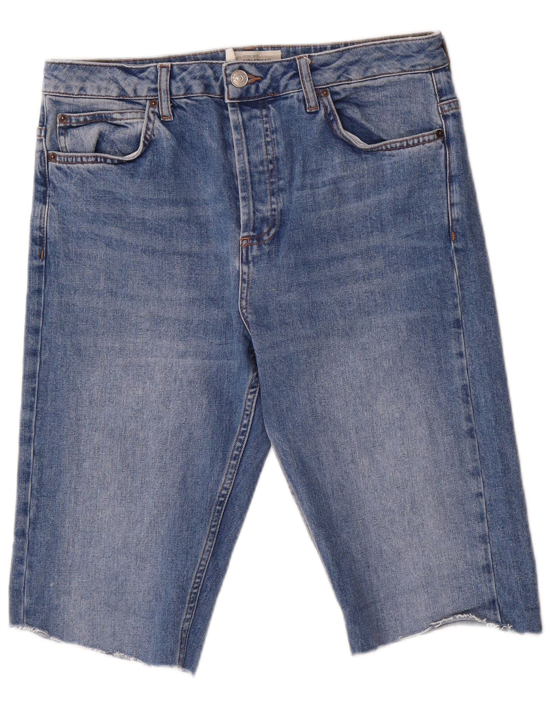 Pantaloni scurți din blugi pentru femei Topshop W30, bumbac albastru mediu