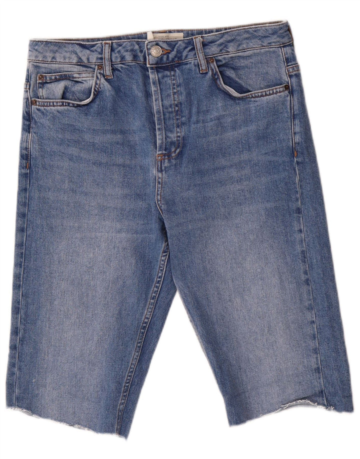 Pantaloni scurți din blugi pentru femei Topshop W30, bumbac albastru mediu