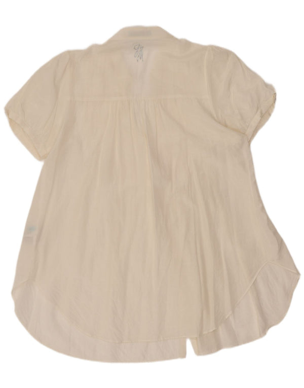 Bluză cămașă cu mânecă scurtă pentru femei Guess By Marciano IT 44 Medium Off White