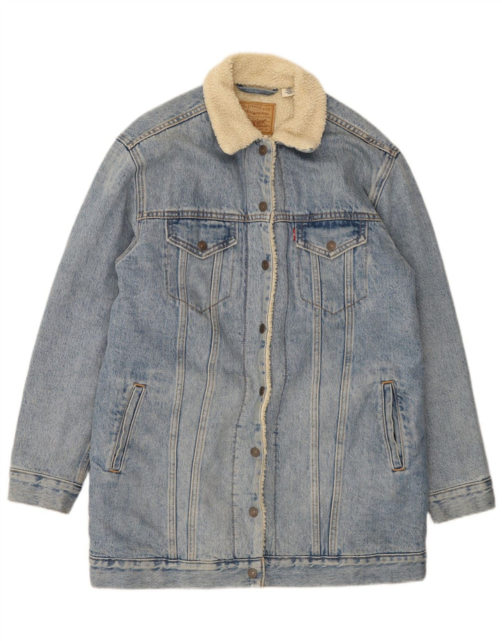 Jachetă de blugi Sherpa pentru femei Levi's UK 38, bumbac albastru mediu