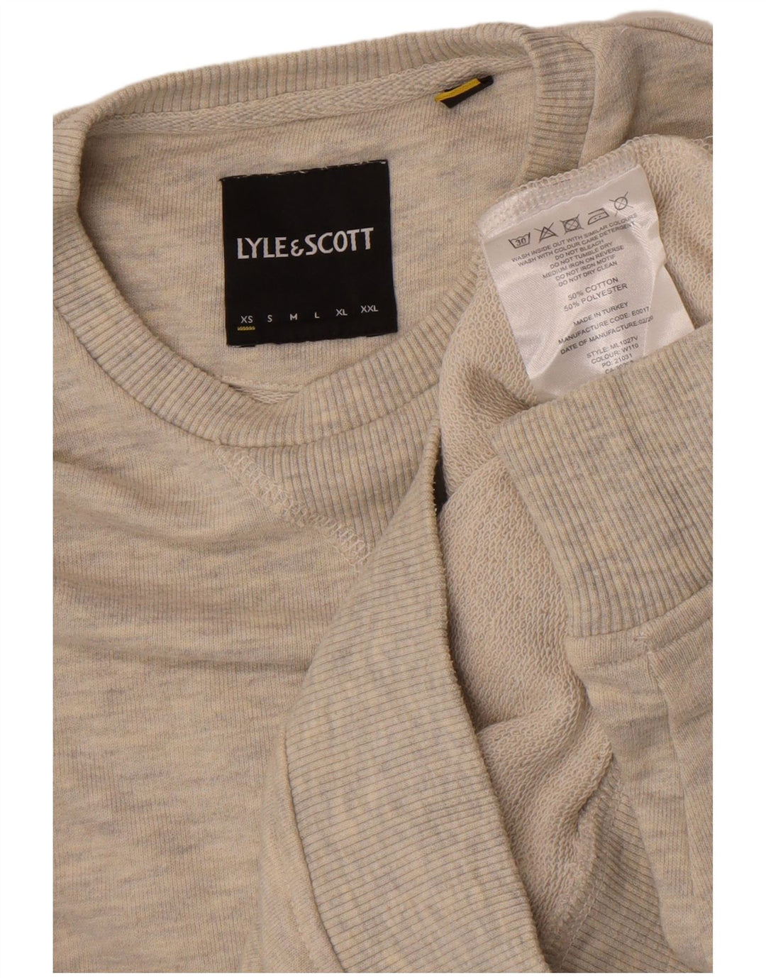 Pulover pentru bărbați Lyle & Scott Pulover XS, bumbac cu pete gri