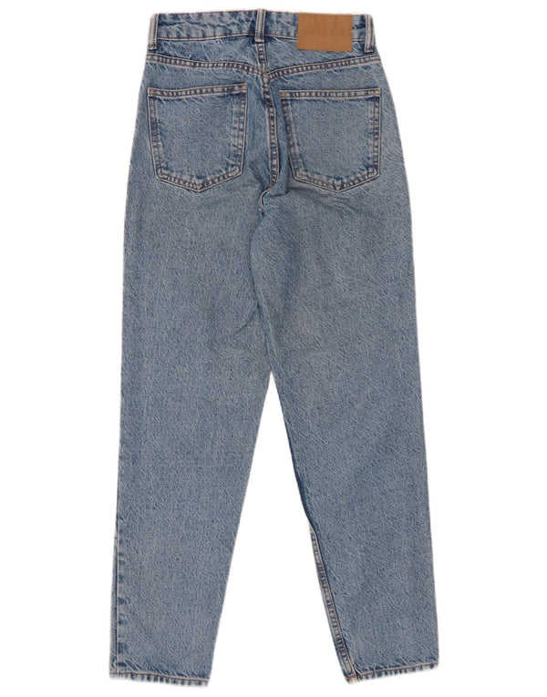 ZARA Womens Slim High Waist Jeans EU 34 2XS W24 L27 Blue Cotton