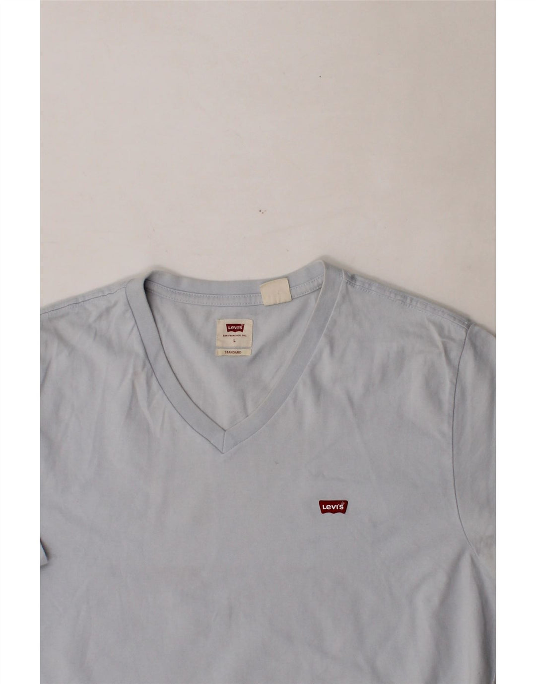 LEVI'S Mens Standard Fit T-Shirt Top Large Blue Cotton Vintage Levi's and Second-Hand Levi's from Messina Hembry 