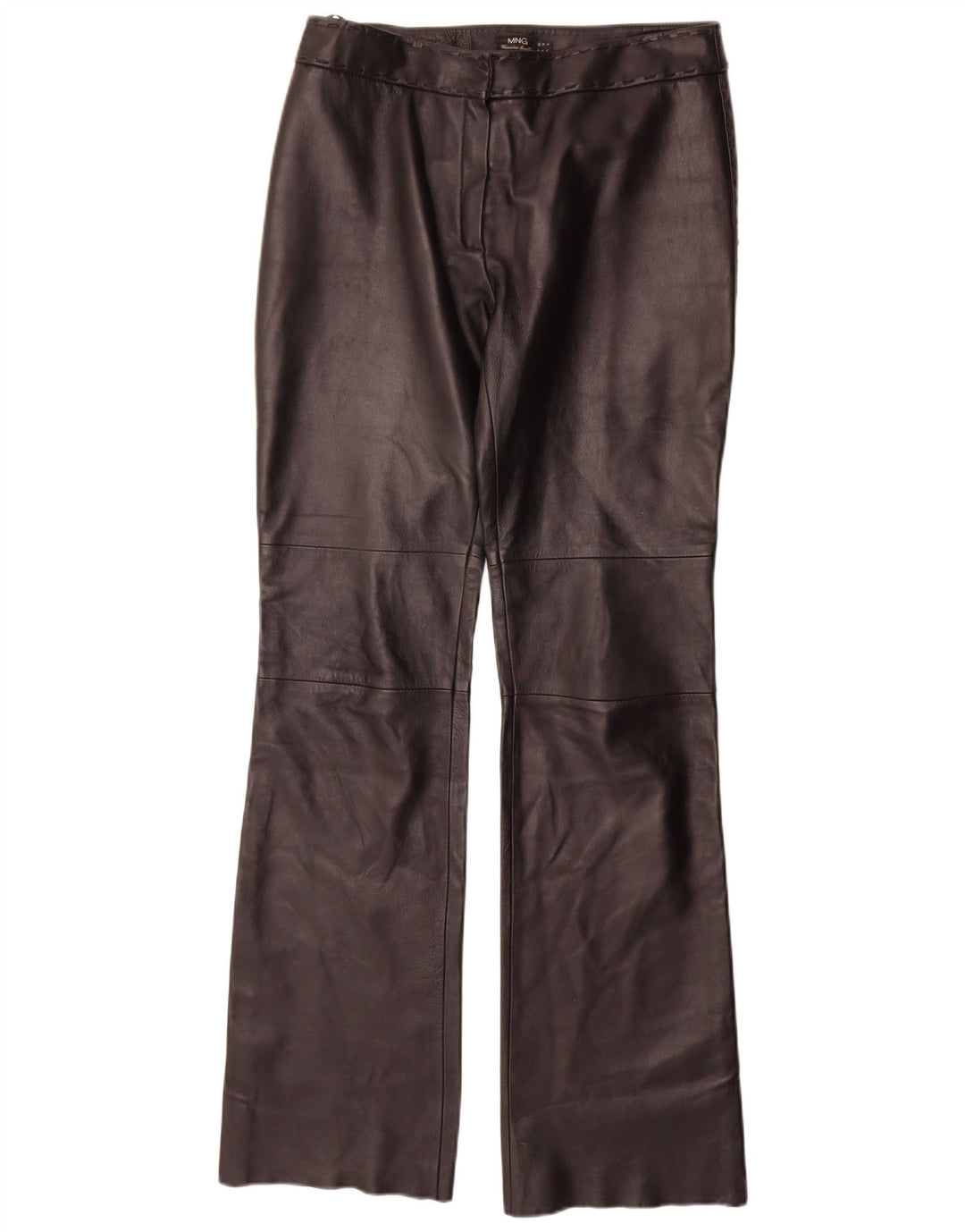 Pantaloni drepti din piele Mango pentru femei IT 42 Medium W30 L35 Negru