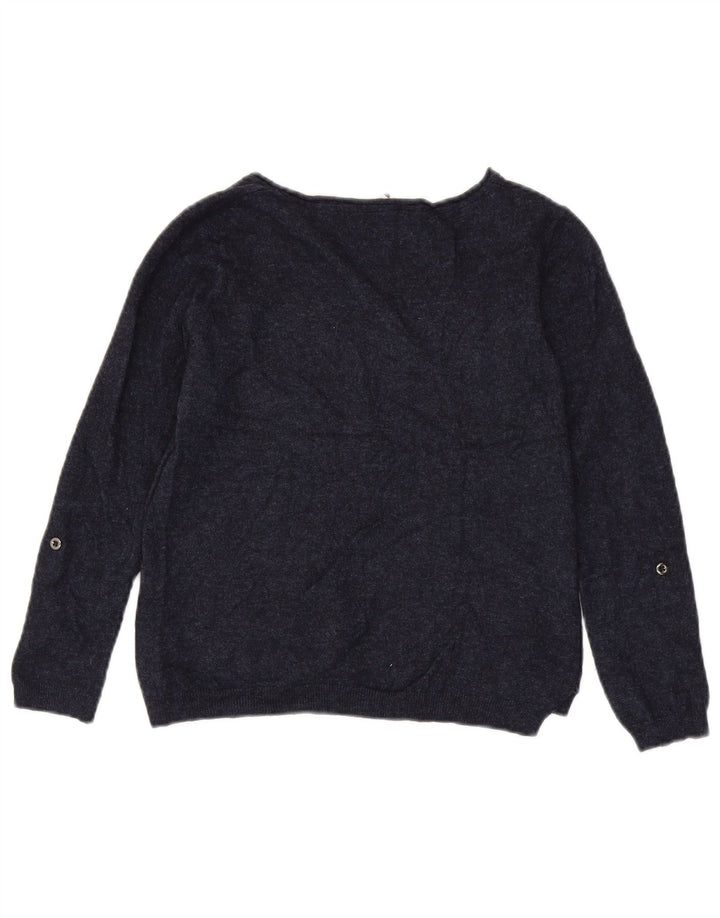 White Stuff Pulover crop pentru femei cu gât de barcă UK 12 Medium Bleumarin