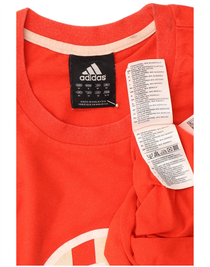 Top grafic ADIDAS pentru bărbați, cu mânecă lungă, roșu mediu, bumbac color bloc