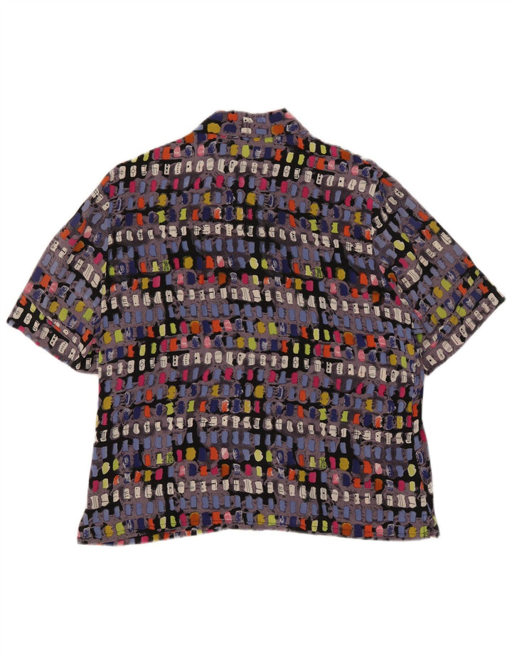 bluză cămașă cu mânecă scurtă pentru femei cherie IT 46 mare multicoloră geometrică