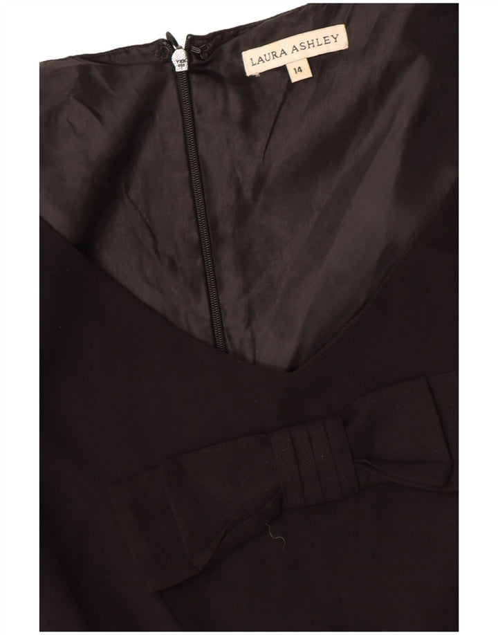 Laura Ashley Rochie teacă pentru femei UK 14 mare, negru, poliester color bloc