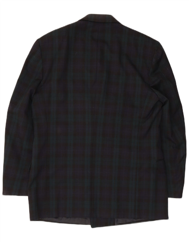 Jaeger Jaeger pentru bărbați cu două pieptări IT 52 XL Lână cu carouri bleumarin
