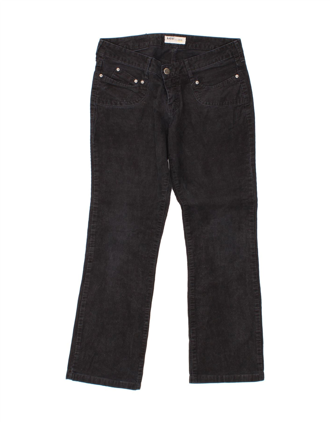 LEE Womens Straight Corduroy Trousers W32 L28 Black Vintage Lee and Second-Hand Lee from Messina Hembry 