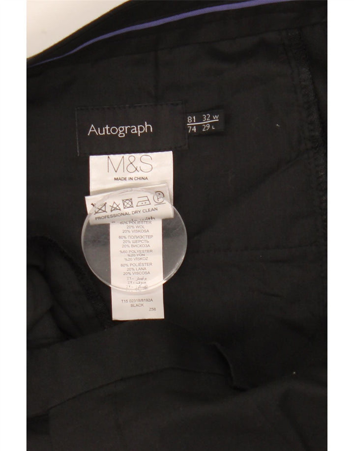 Pantaloni de costum drept bărbați Marks & Spencer Autograph W32 L29 negri