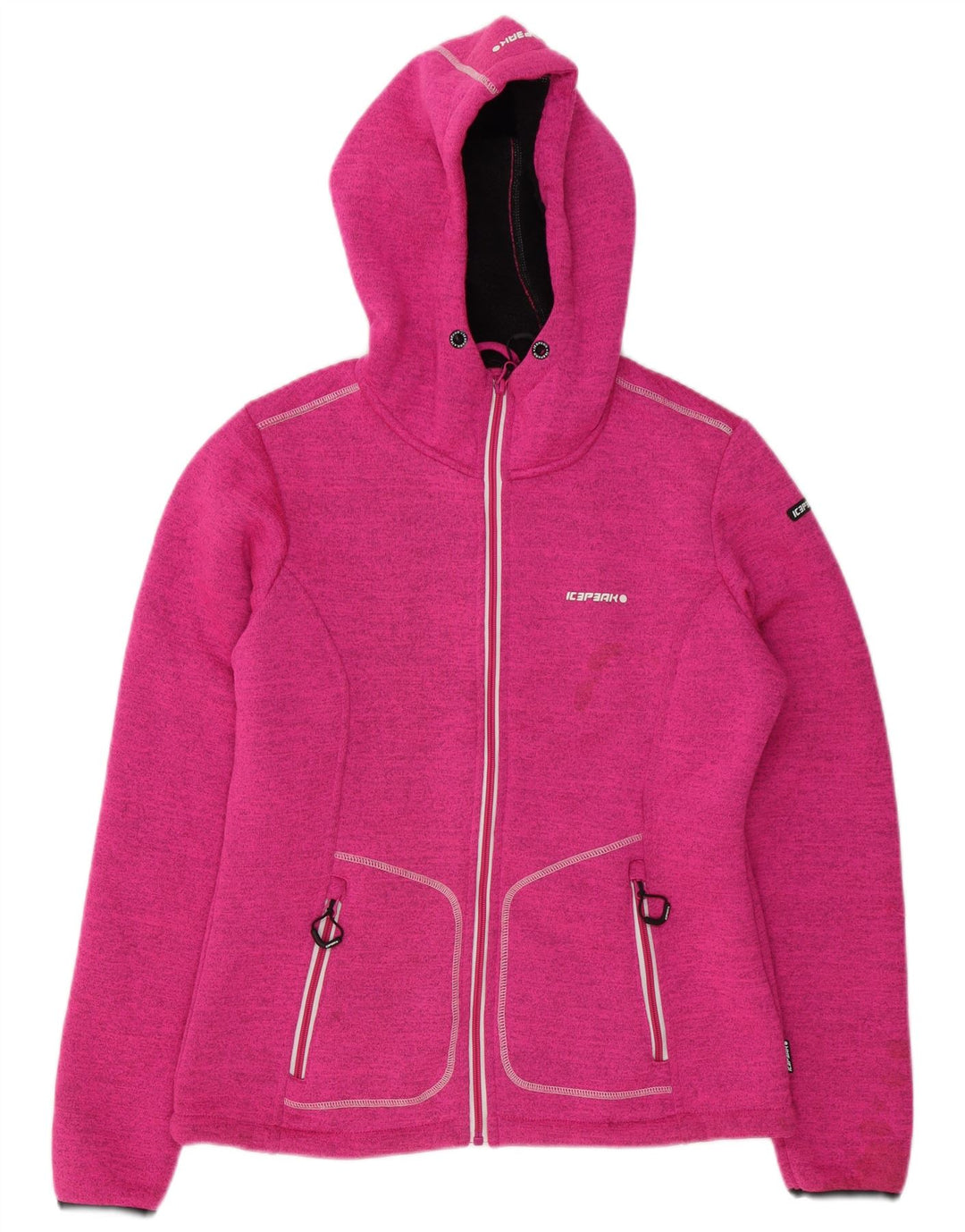 Pulover Icepeak pentru femei, cu fermoar, IT 48 XL, poliester striat roz