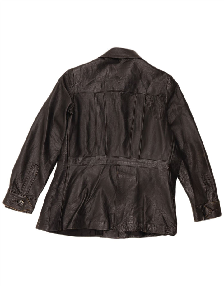 Jachetă de piele vintage pentru femei UK 14 Medium Black