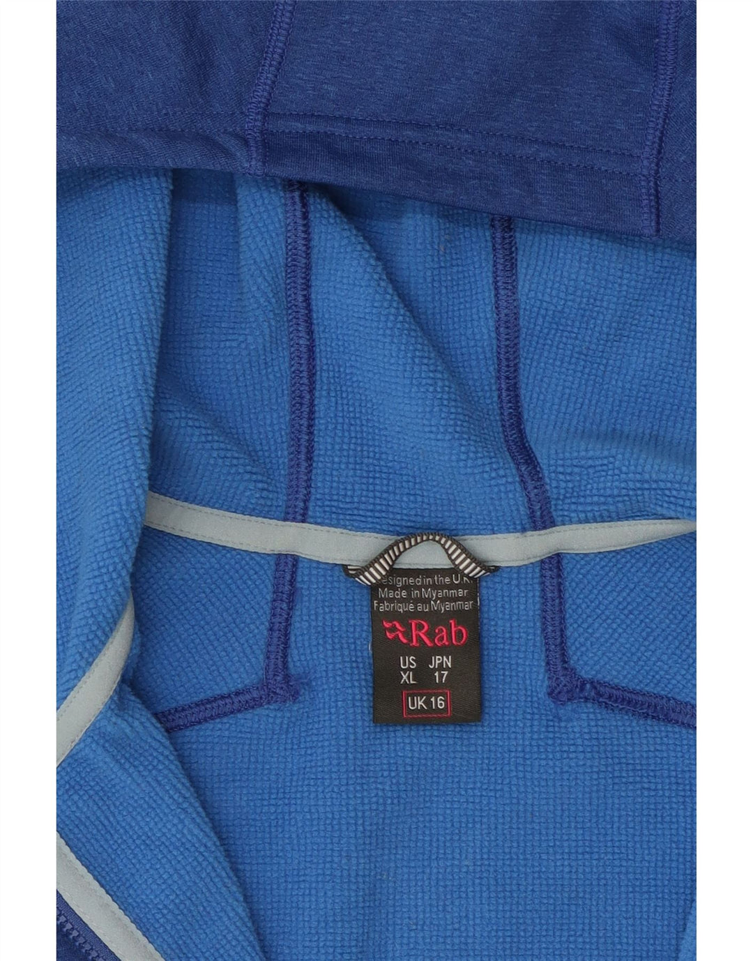Pulover pentru femei Rab, cu fermoar, UK 16, mare, albastru, poliester