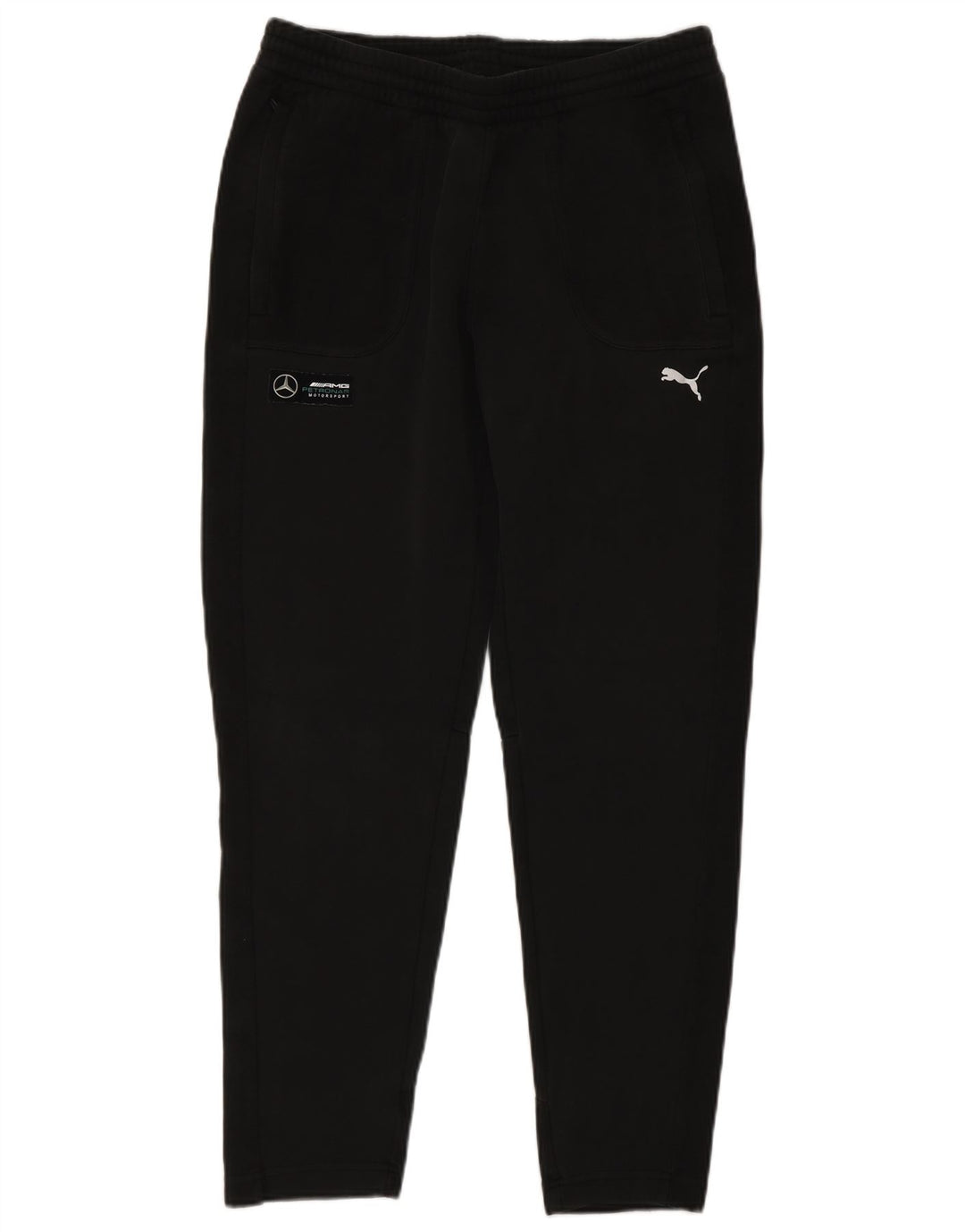 Pantaloni de trening Puma pentru bărbați, bumbac mediu negru