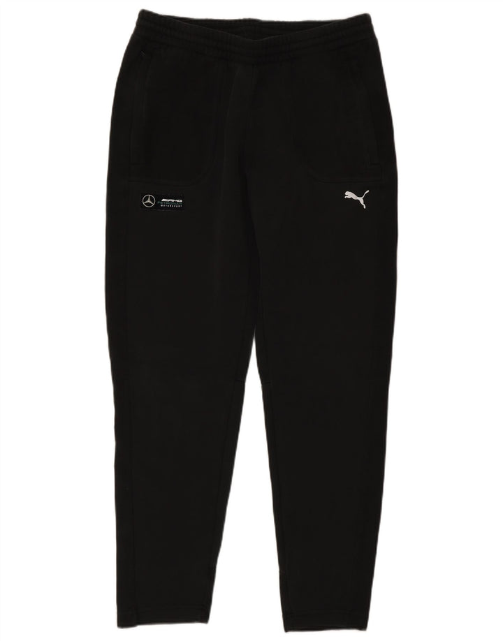 Pantaloni de trening Puma pentru bărbați, bumbac mediu negru