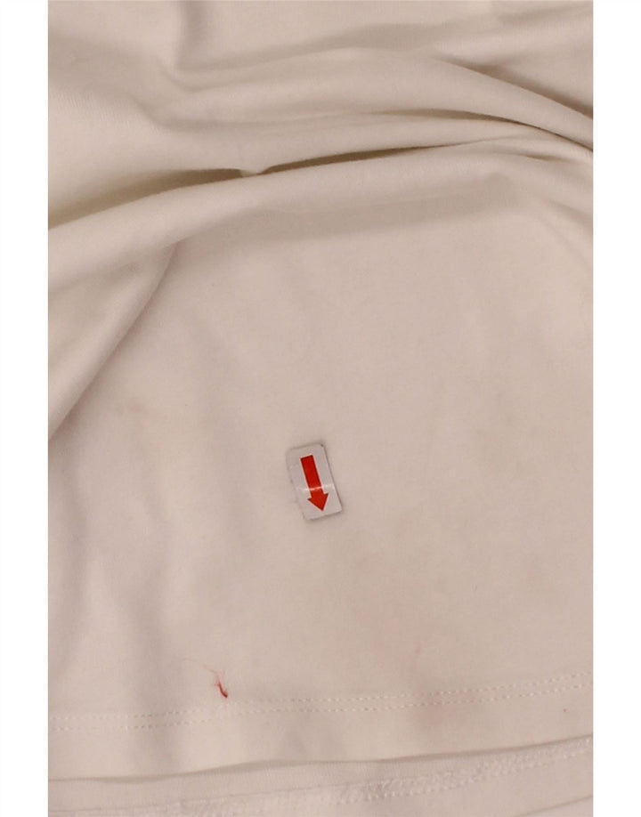NIKE Womens T-Shirt Top UK 14 Medium White Cotton