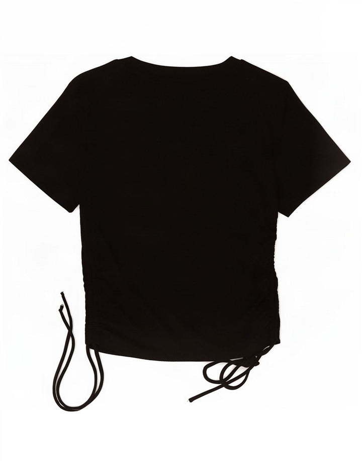 Crop Top pentru femei Zara UK 12 Poliester mediu negru