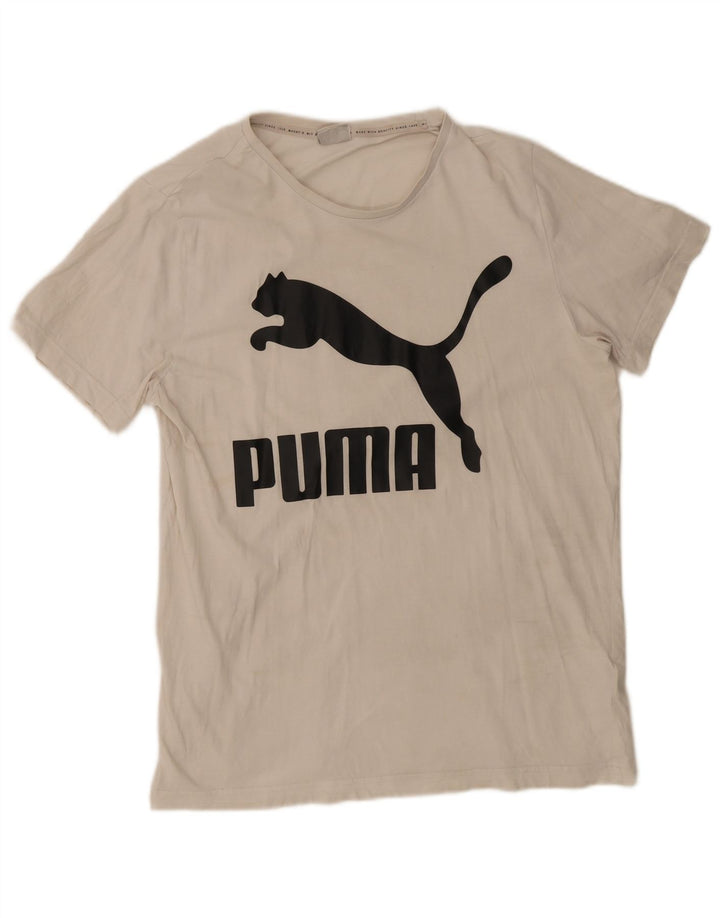 Tricou grafic Puma pentru bărbați Top mare din bumbac alb
