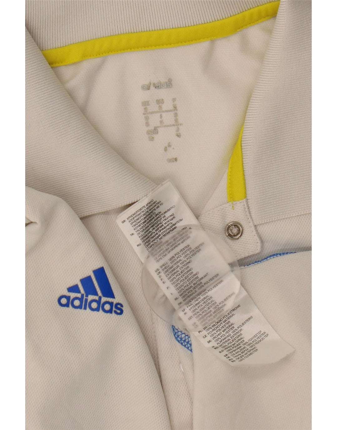 Tricou polo ADIDAS Climalite pentru bărbați, poliester alb mic
