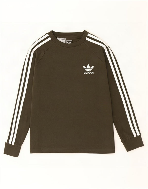 Adidas Boys Top Maneca Lunga 9-10 Ani Kaki Bumbac