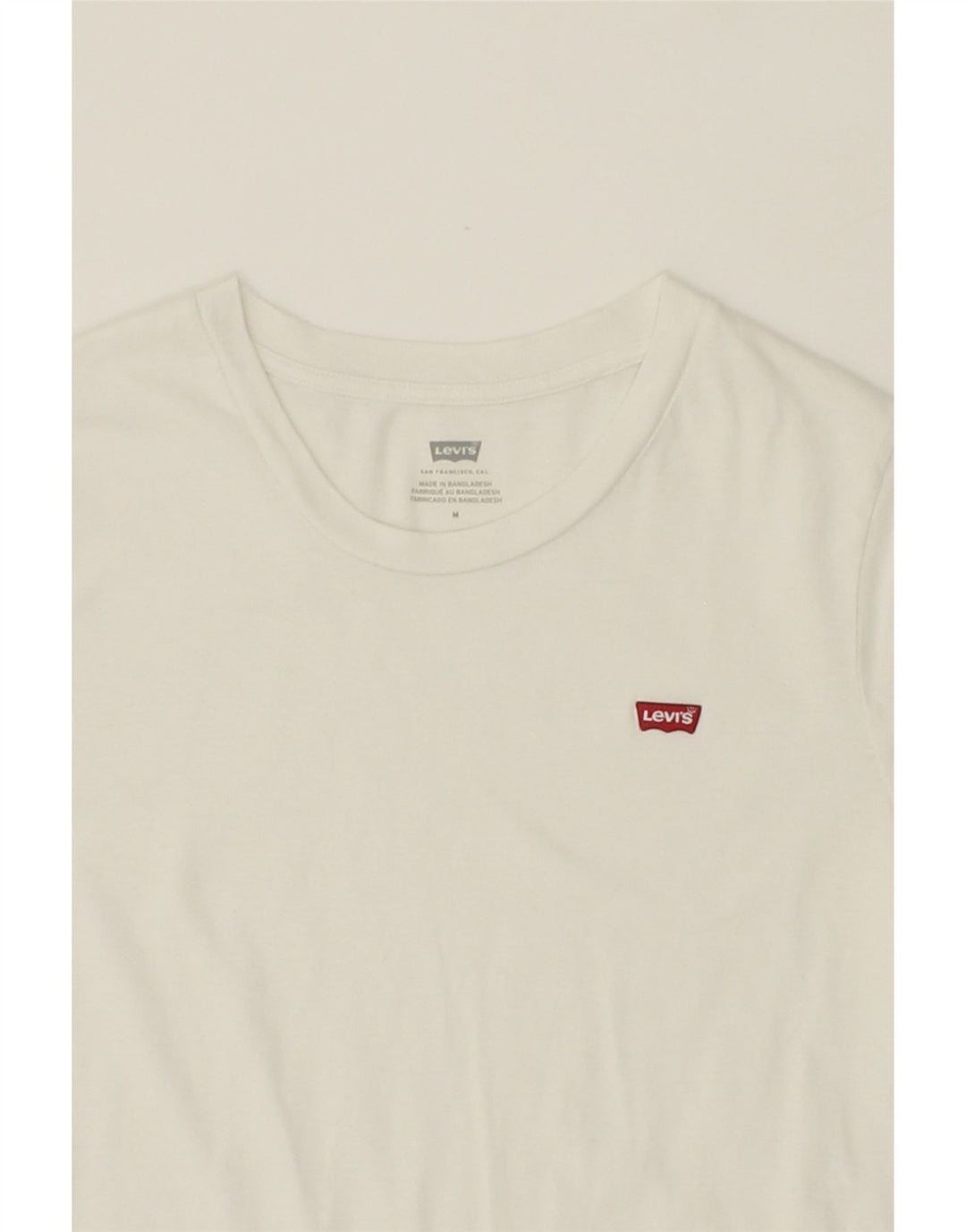 LEVI'S Womens T-Shirt Top UK 12 Medium White Cotton Vintage Levi's and Second-Hand Levi's from Messina Hembry 