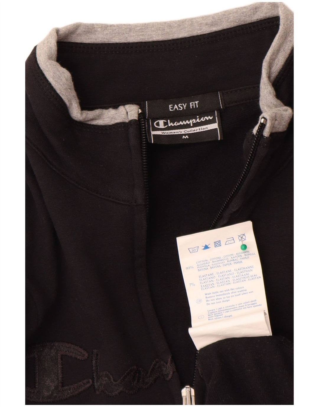 Jachetă de top pentru trening cu grafic Easy Fit pentru femei Champion UK 14 Medium Black