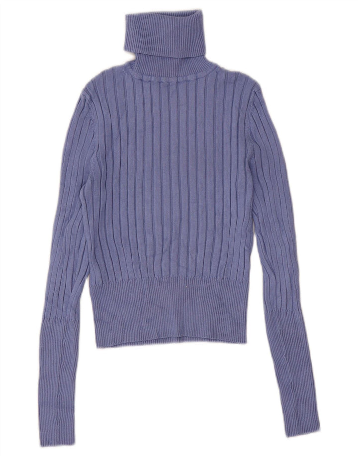 Pulover de damă Zara Crop oversized cu gât rulat, violet mediu, UK 12