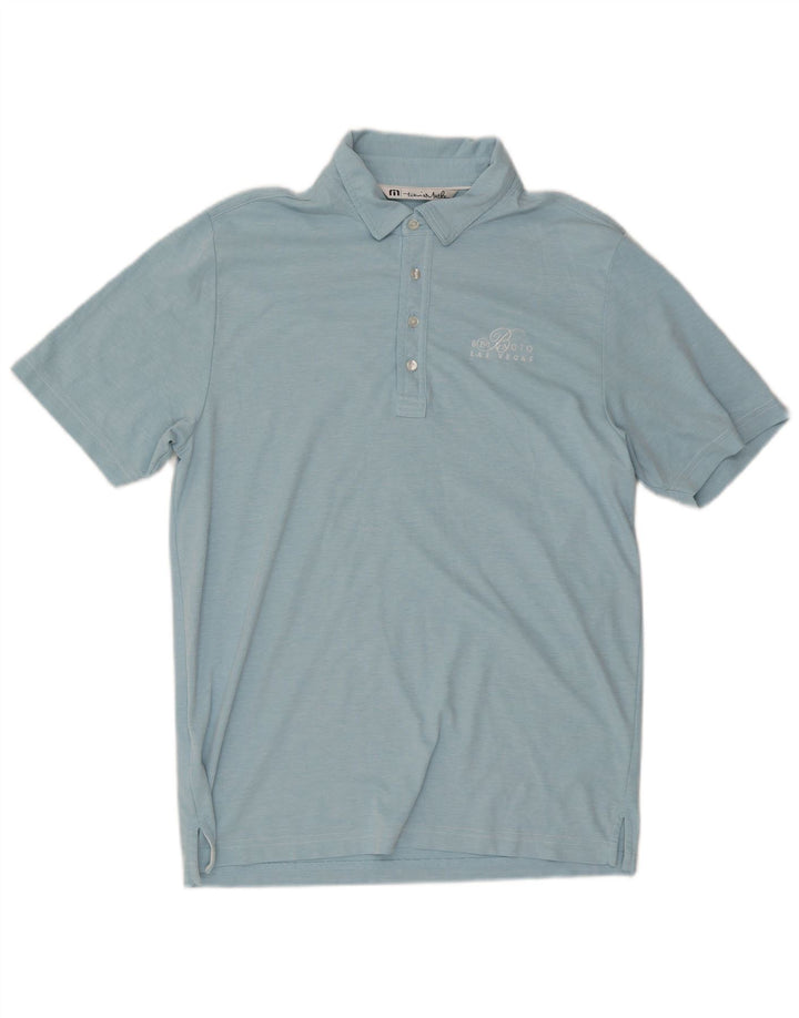 Tricou polo pentru bărbați Travis Mathew, bumbac albastru mediu