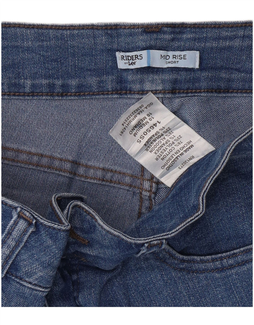 Pantaloni scurți din denim LEE Riders pentru femei cu talie medie US 10 Large W30 Blue Bumbac