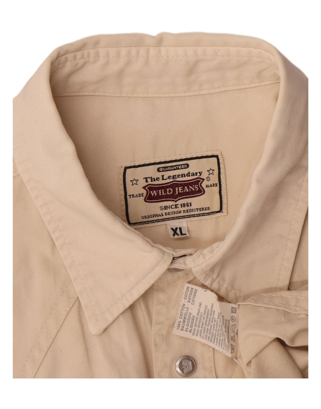 Cămașă Bărbați VINTAGE XL Bej Bumbac