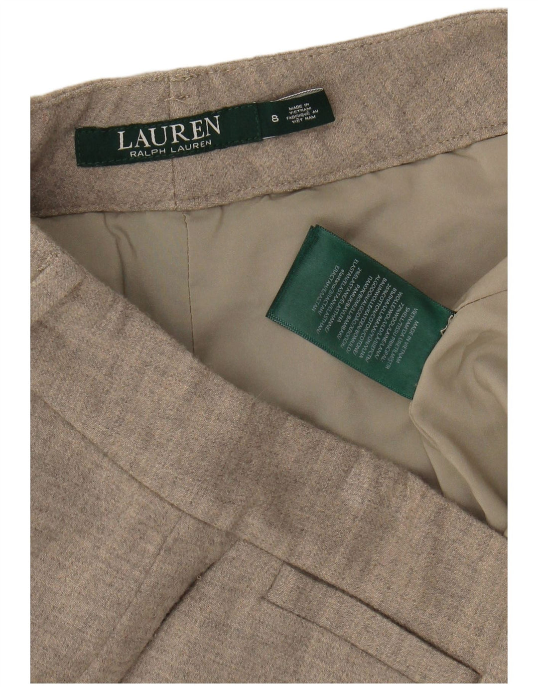 Pantaloni chino subțiri pentru femei Ralph Lauren US 8 Medium L32 L30 Lână gri