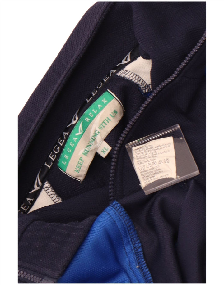 Jachetă de trening pentru bărbați LEGEA, XL, poliester color block, albastru bleumarin