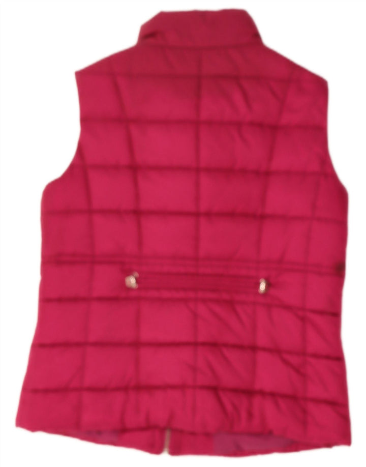 HOBBS Womens Padded Gilet UK 14 Large  Burgundy Polyester