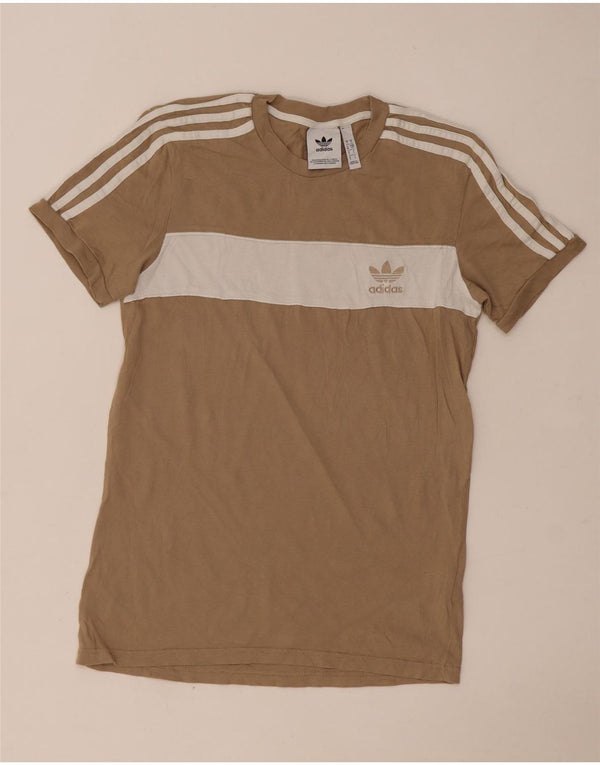 Tricou pentru bărbați Adidas Top mic Bej Colorblock Bumbac